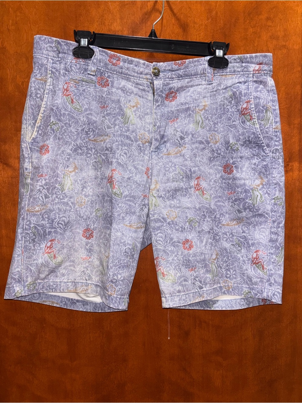 johnnie-O Lavender Floral Print Flat Front Shorts